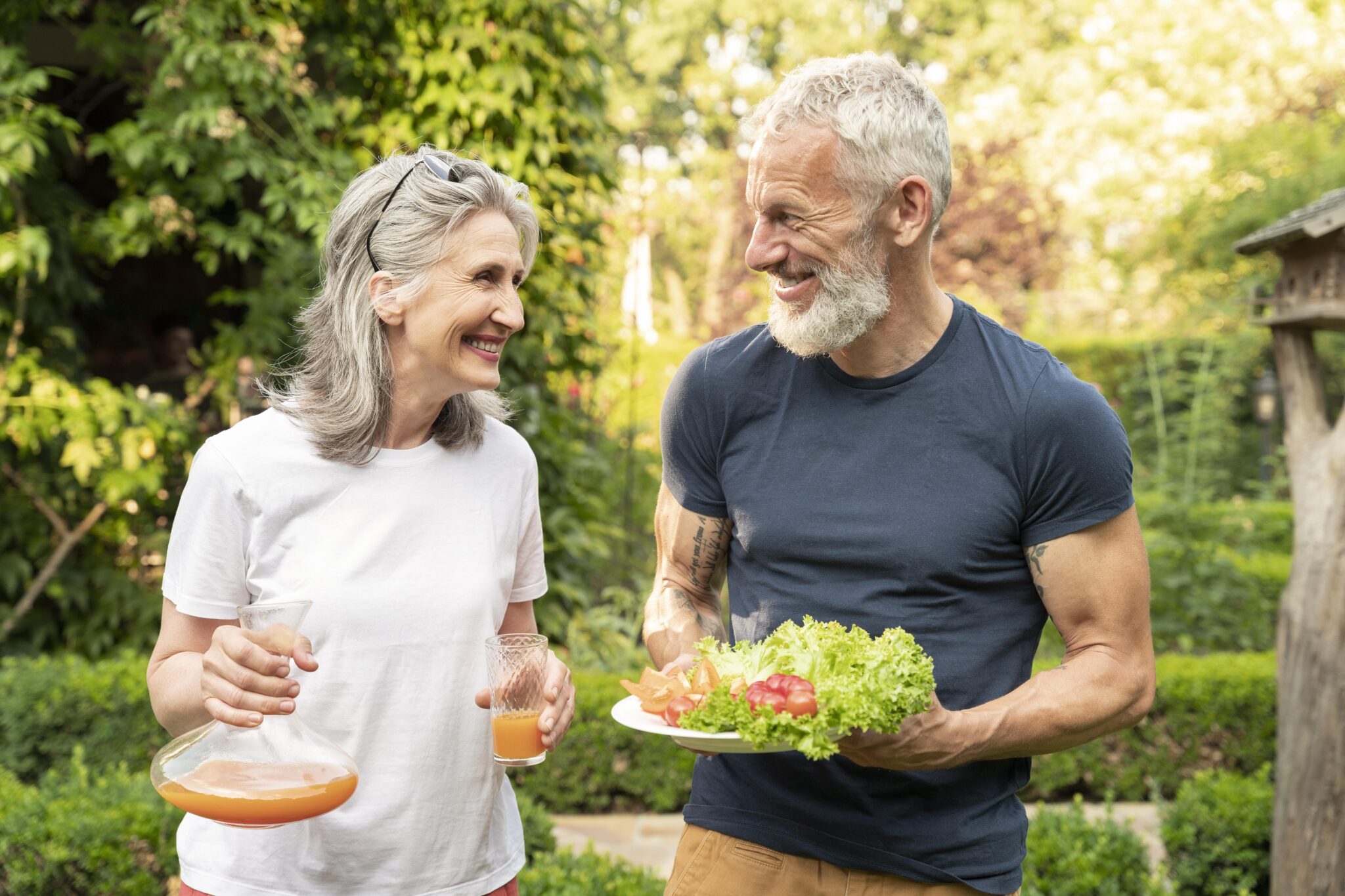 Medium Shot Senior Couple With Food 2048x1365